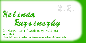 melinda ruzsinszky business card